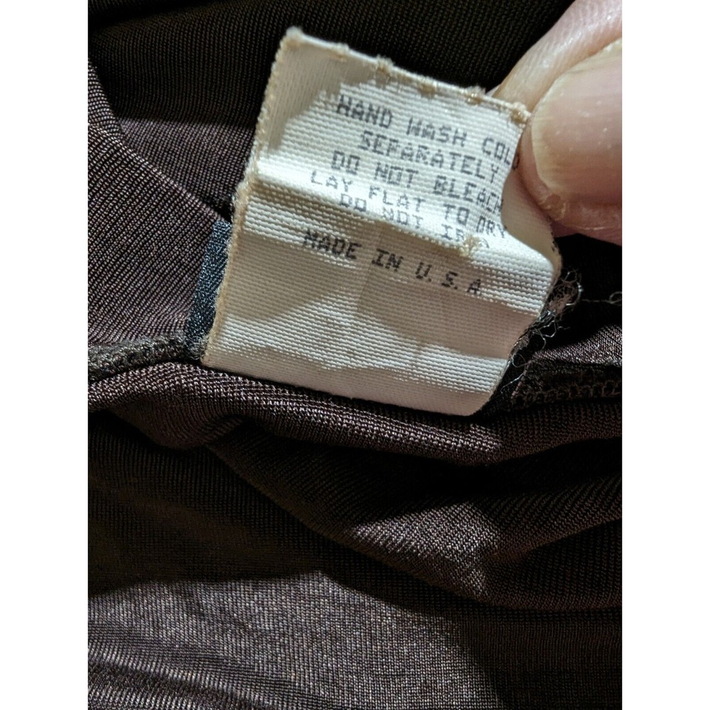 Vintage Citiknits Open Front Brown Stretch Knit Jacket Brown Long Sleeve USA L - Picture 6 of 11